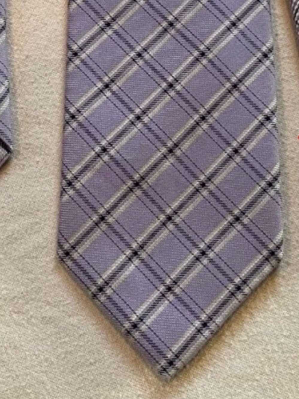 Brioni Plaid Silk Tie in Mauve Beige Navy Plaid (ONE TIE ONLY)